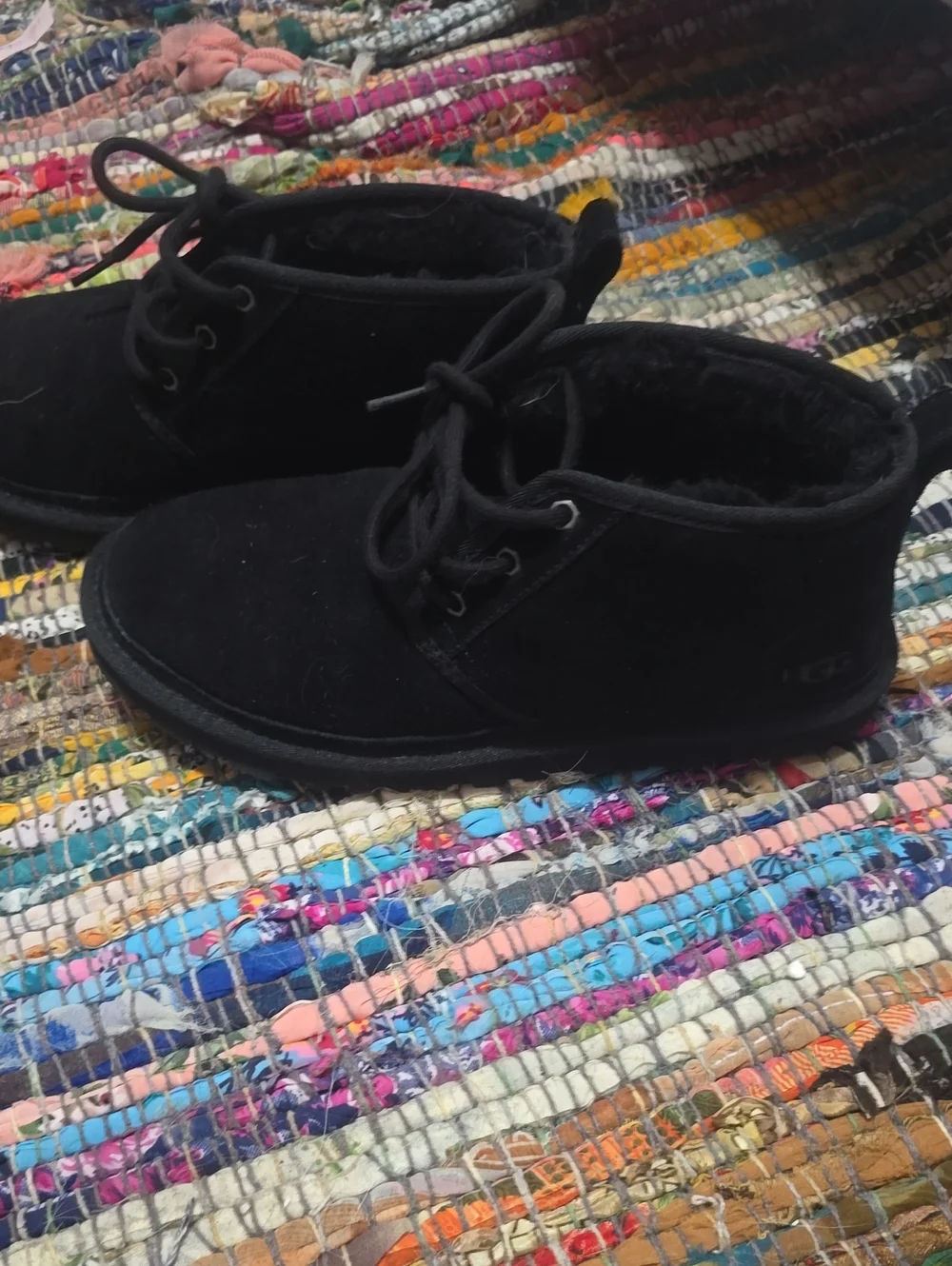 UGG Black Plush-Lined Ankle Boot